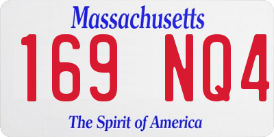 MA license plate 169NQ4