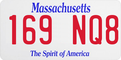 MA license plate 169NQ8