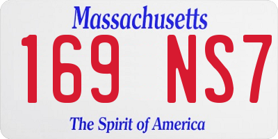MA license plate 169NS7