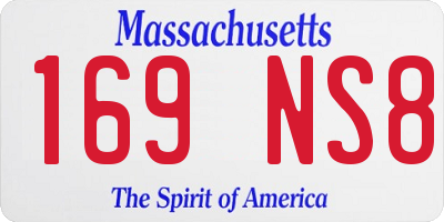MA license plate 169NS8