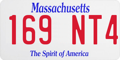 MA license plate 169NT4