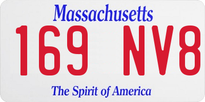 MA license plate 169NV8
