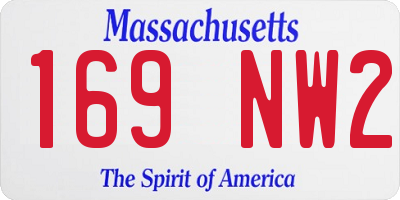 MA license plate 169NW2