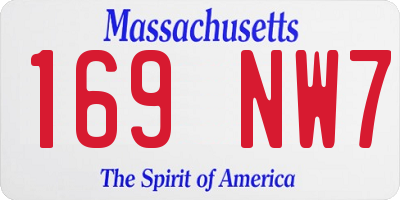 MA license plate 169NW7