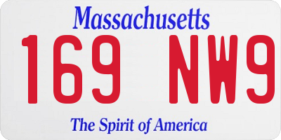 MA license plate 169NW9
