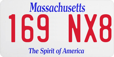 MA license plate 169NX8