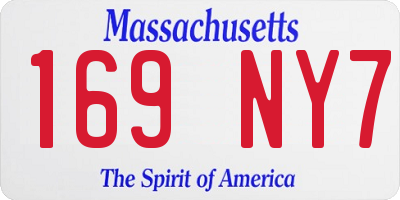 MA license plate 169NY7