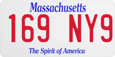 MA license plate 169NY9