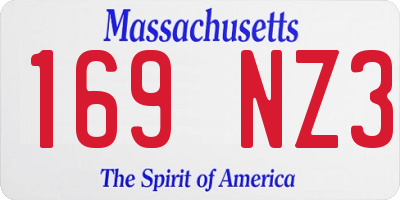 MA license plate 169NZ3