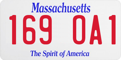 MA license plate 169OA1