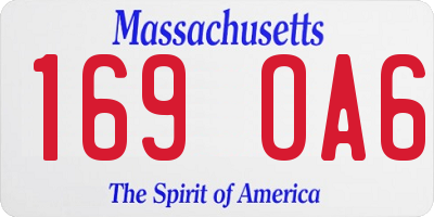 MA license plate 169OA6