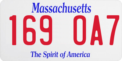 MA license plate 169OA7