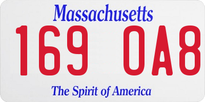 MA license plate 169OA8