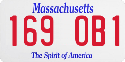 MA license plate 169OB1