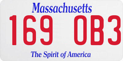 MA license plate 169OB3
