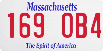 MA license plate 169OB4