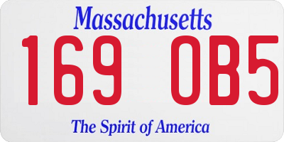 MA license plate 169OB5