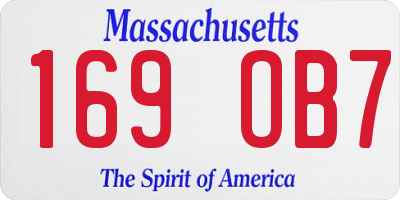 MA license plate 169OB7