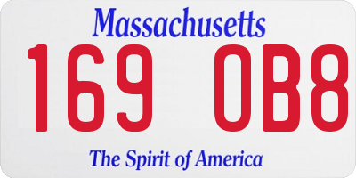 MA license plate 169OB8