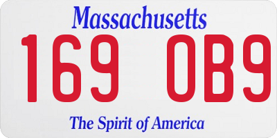 MA license plate 169OB9