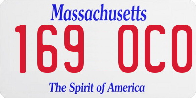 MA license plate 169OC0