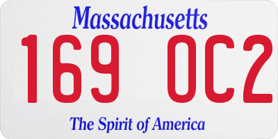 MA license plate 169OC2