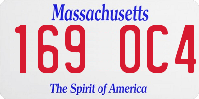 MA license plate 169OC4