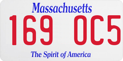 MA license plate 169OC5