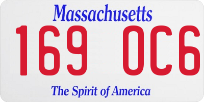 MA license plate 169OC6