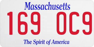 MA license plate 169OC9