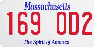 MA license plate 169OD2