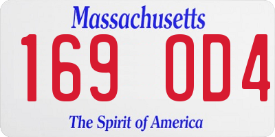 MA license plate 169OD4