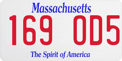 MA license plate 169OD5