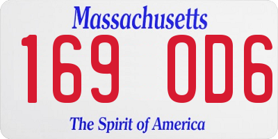MA license plate 169OD6