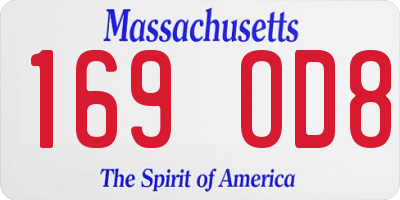 MA license plate 169OD8