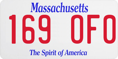 MA license plate 169OF0
