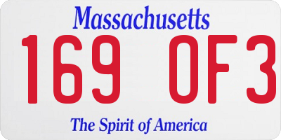 MA license plate 169OF3