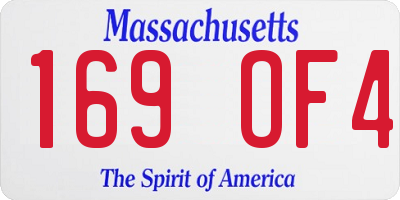 MA license plate 169OF4