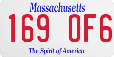 MA license plate 169OF6