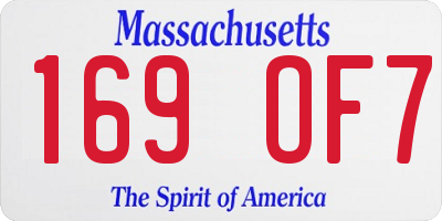 MA license plate 169OF7