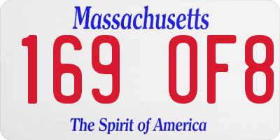 MA license plate 169OF8