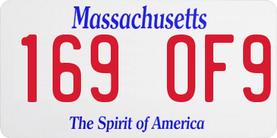 MA license plate 169OF9