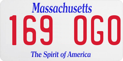 MA license plate 169OG0