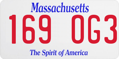 MA license plate 169OG3