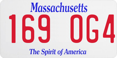 MA license plate 169OG4