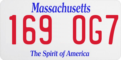 MA license plate 169OG7