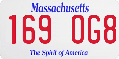 MA license plate 169OG8