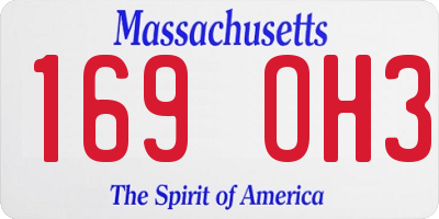 MA license plate 169OH3