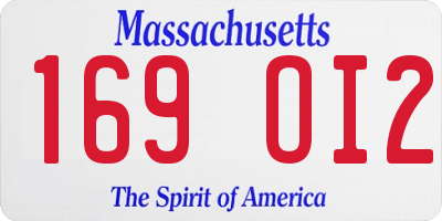 MA license plate 169OI2
