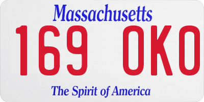 MA license plate 169OK0